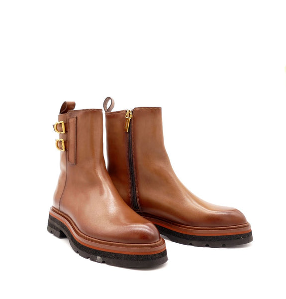 Stiefelette, cognac