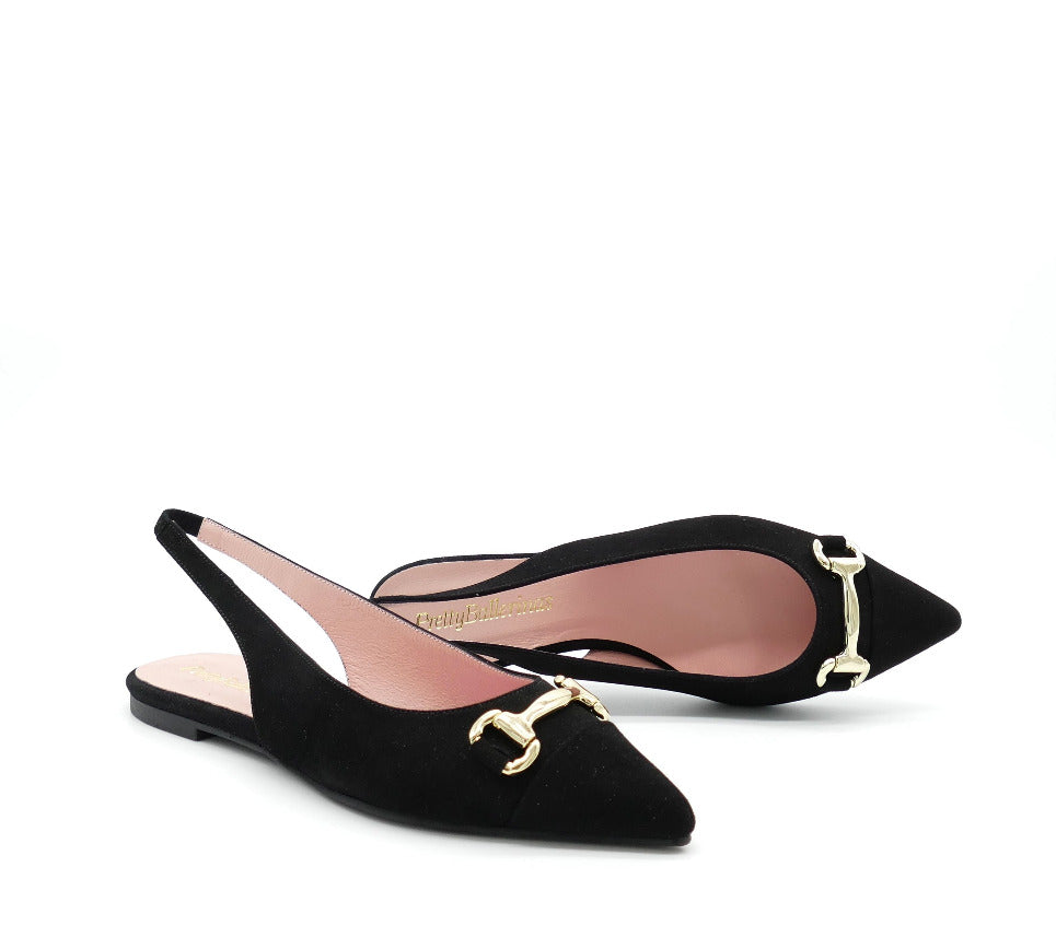 Sling-back Ballerina, schwarz