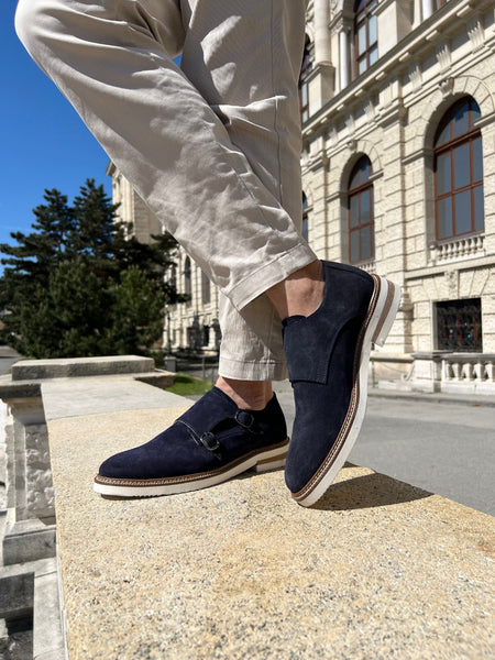 Monkstap-Loafer, marineblau