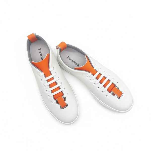 Sneaker, weiß/blau/orange