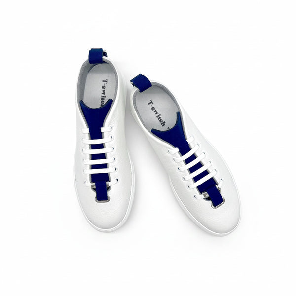 Sneaker, weiß/blau/orange