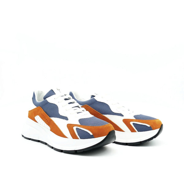 Sneaker, weiß/orange/blau