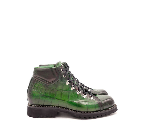 Stiefelette, grün/schwarz