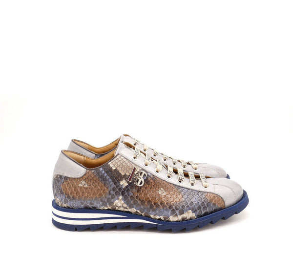 Sneaker, blau/braun