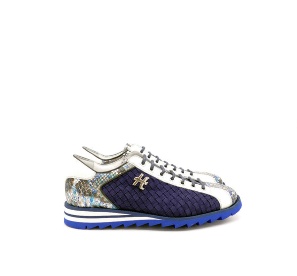Sneaker, blau/weiß