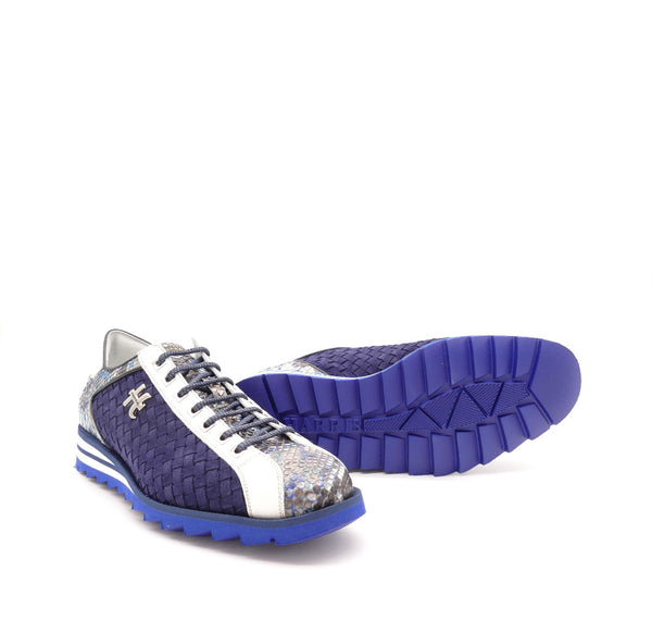 Sneaker, blau/weiß