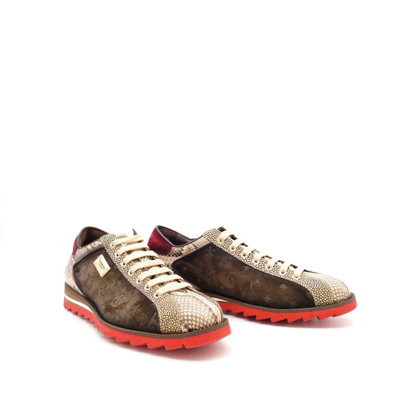Sneaker, braun/rot