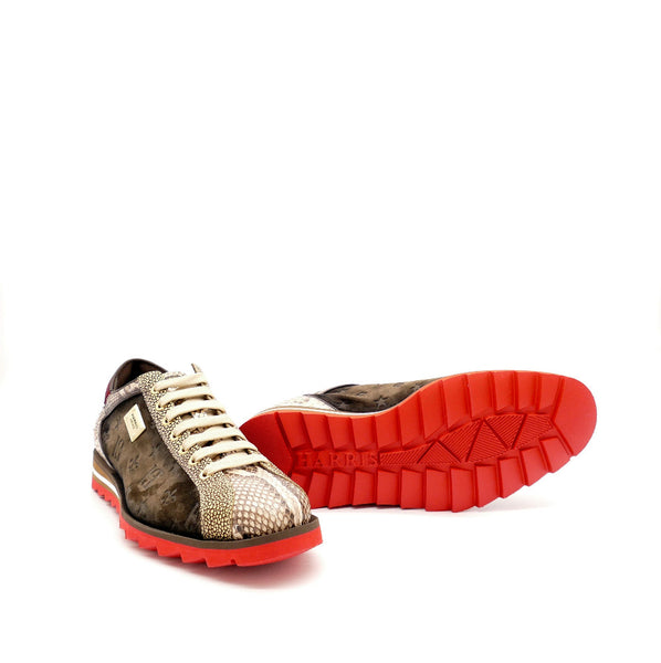 Sneaker, braun/rot