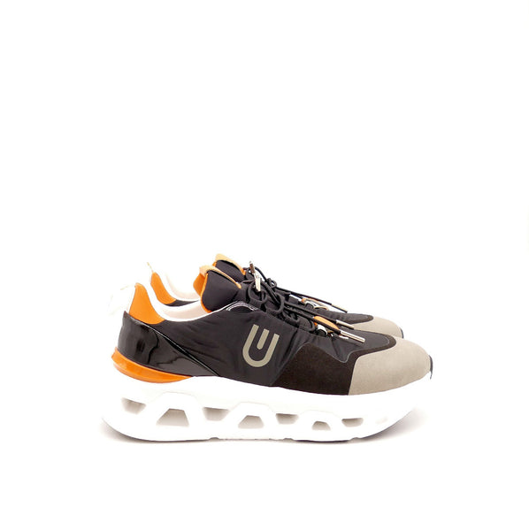Sneaker, schwarz/orange