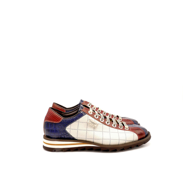 Sneaker, rot/blau/beige